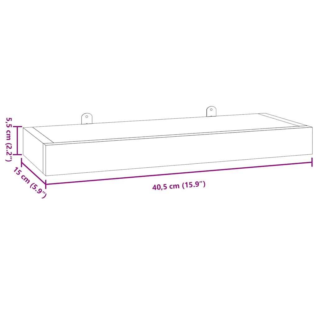 vidaXL Wandschappen 2 st 40x15x4 cm massief teakhout
