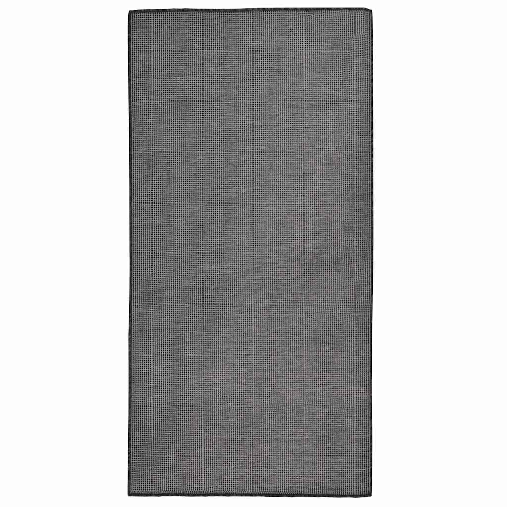 vidaXL Buitenkleed platgeweven 80x250 cm grijs