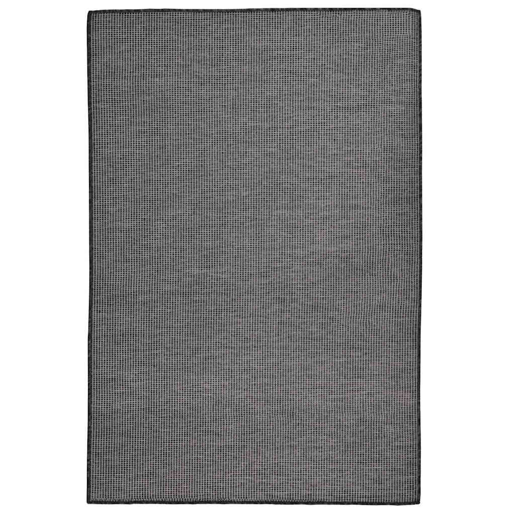 vidaXL Buitenkleed platgeweven 80x250 cm grijs
