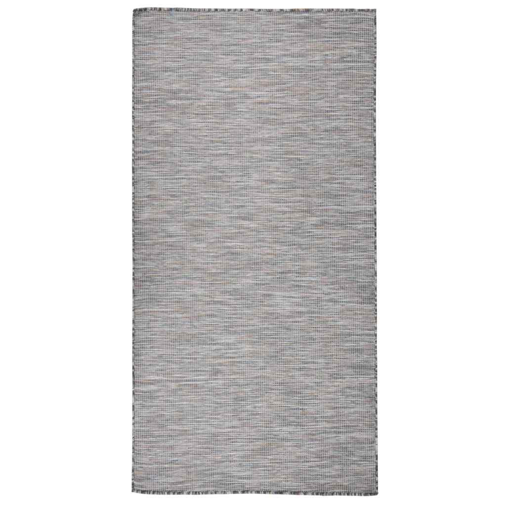 vidaXL Buitenkleed platgeweven 80x250 cm grijs