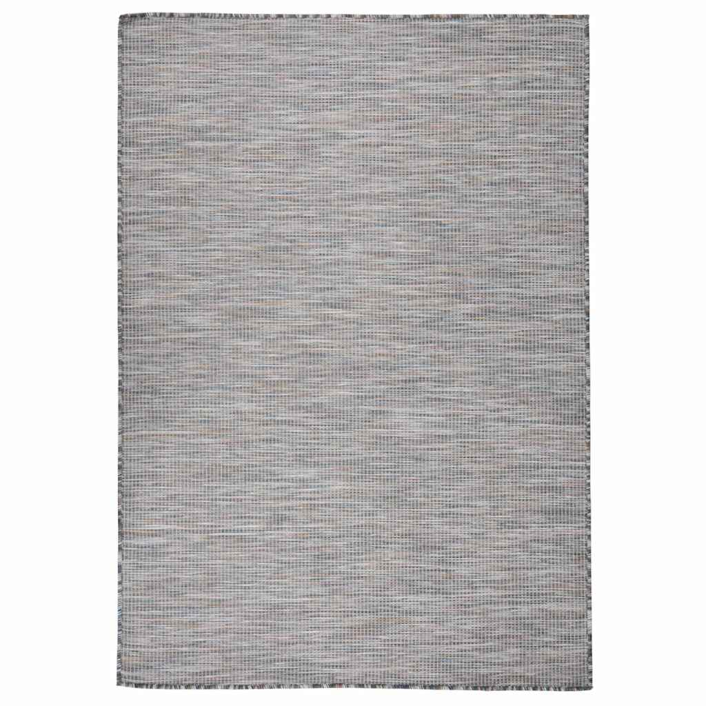 vidaXL Buitenkleed platgeweven 80x250 cm grijs