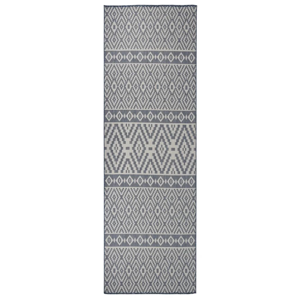vidaXL Buitenkleed platgeweven 80x250 cm grijs