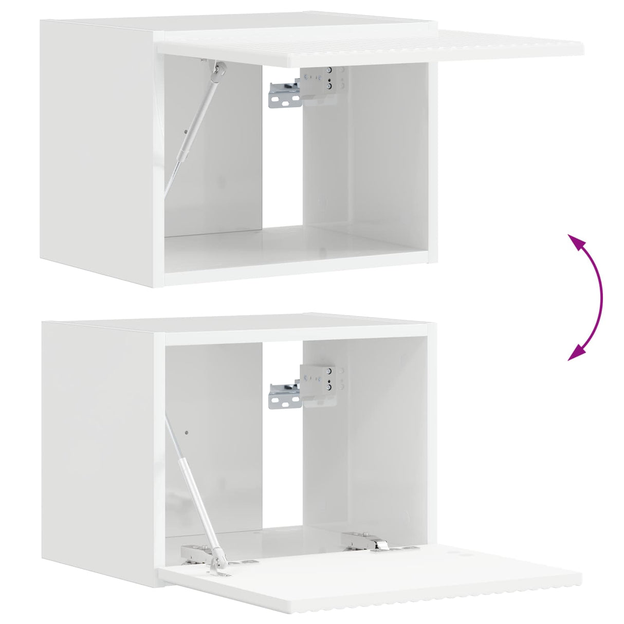 vidaXL Tv Wandkast Set Wandgemonteerd 4 pcs Wit Bewerkt hout