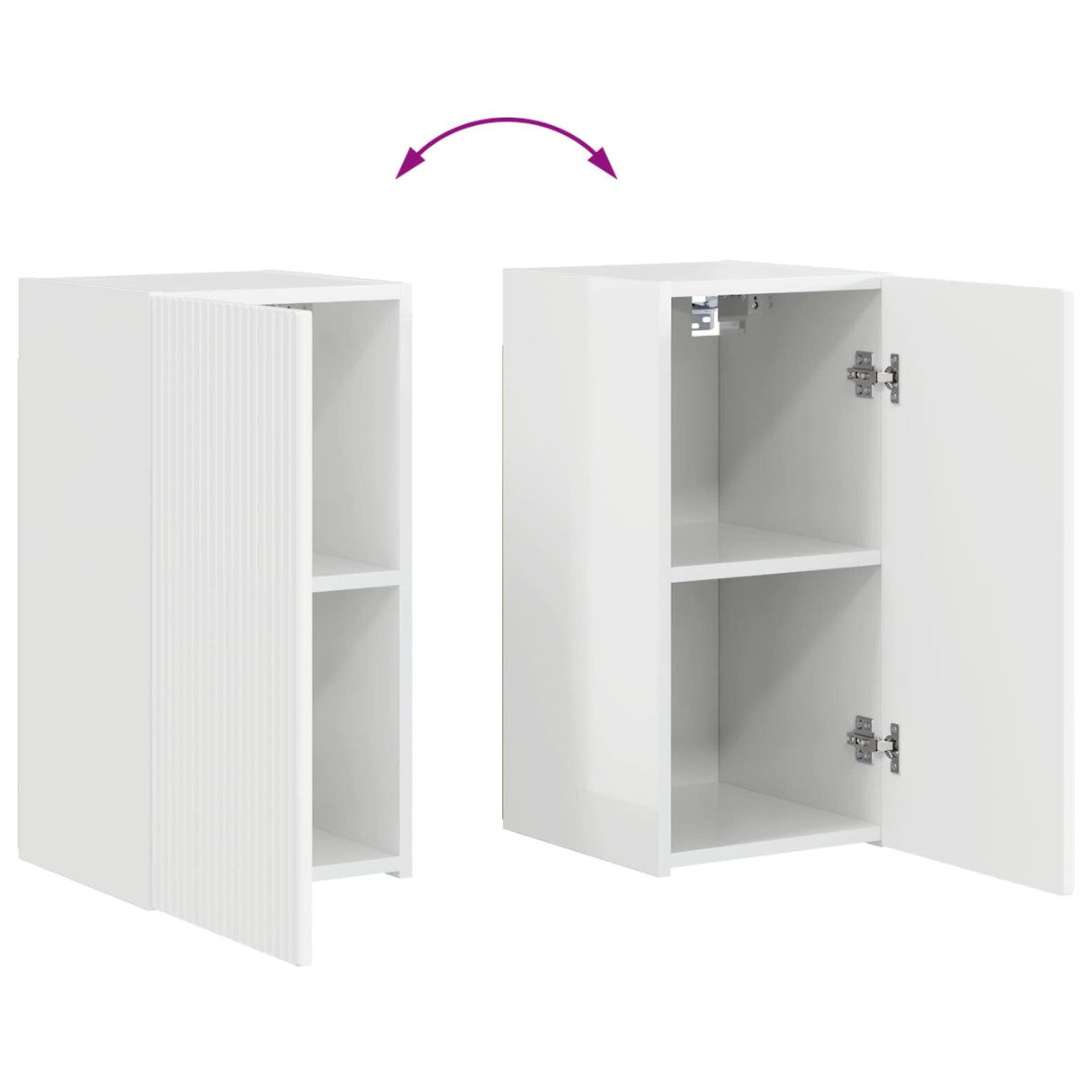 vidaXL Tv Wandkast Set Wandgemonteerd 4 pcs Wit Bewerkt hout