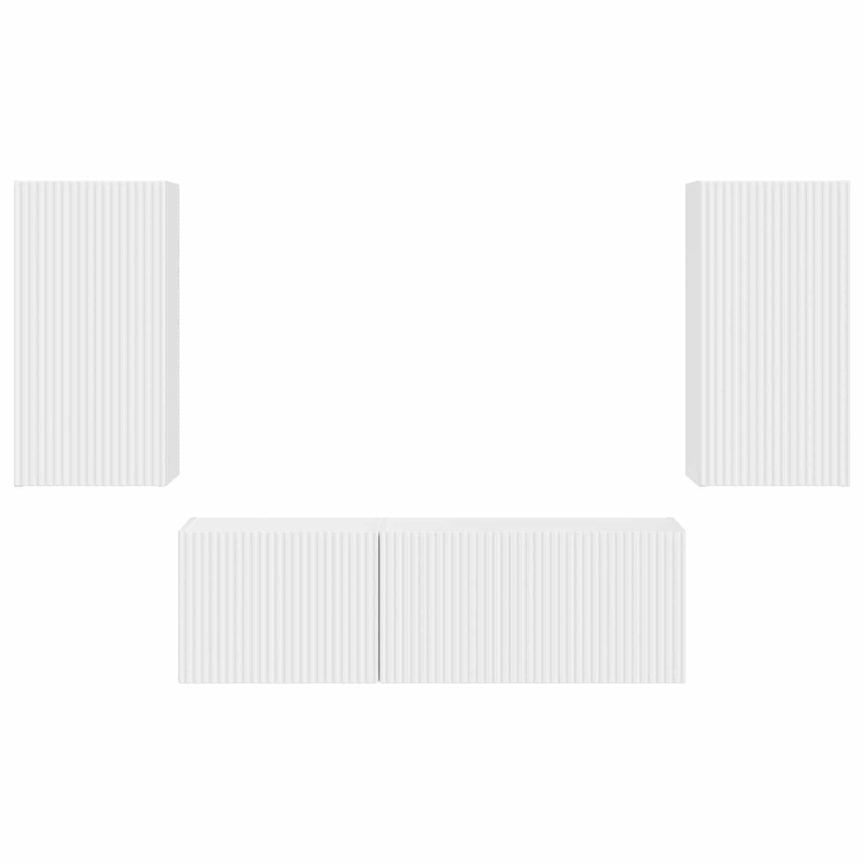 vidaXL Tv Wandkast Set Wandgemonteerd 4 pcs Wit Bewerkt hout