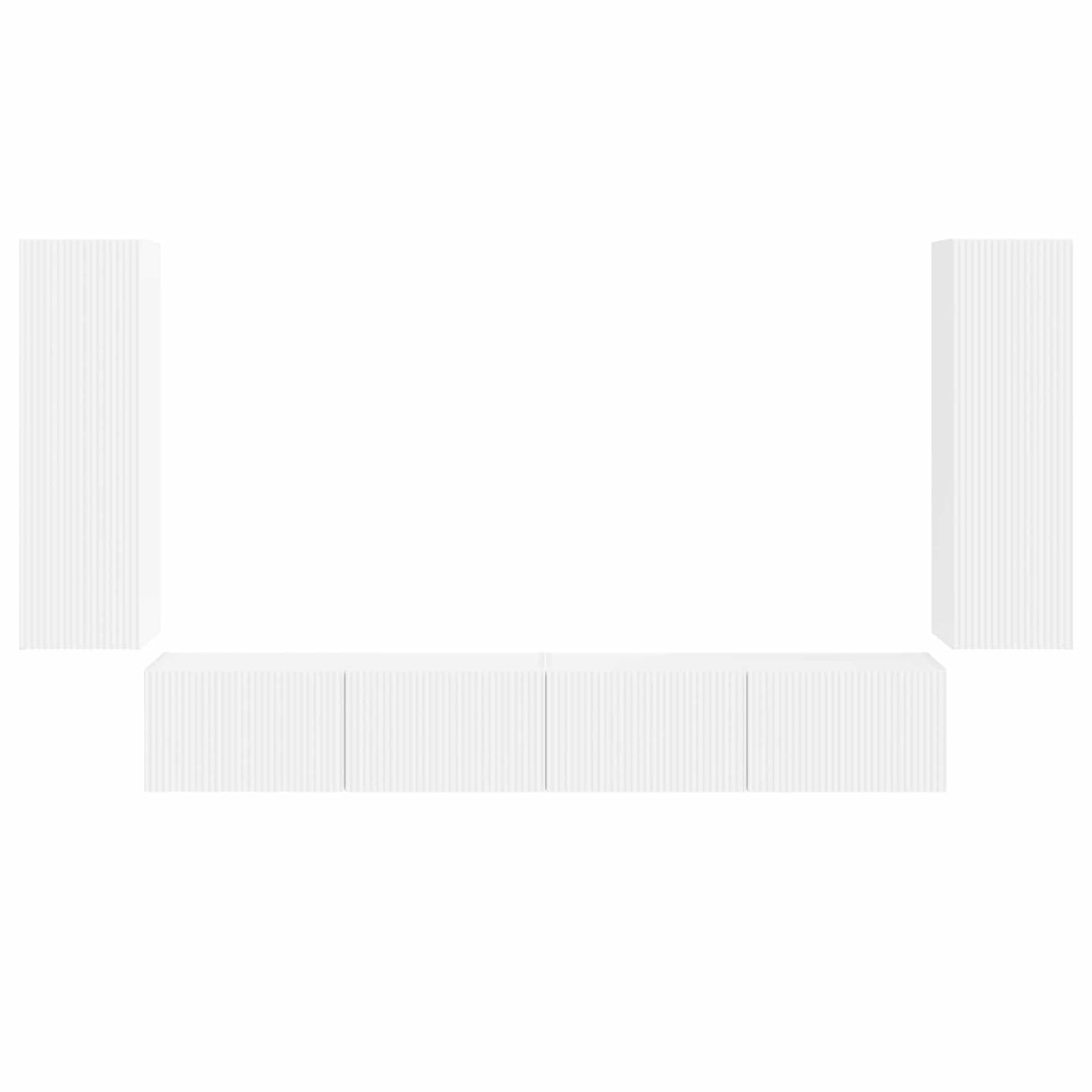 vidaXL Tv Wandkast Set Wandgemonteerd 4 pcs Wit Bewerkt hout