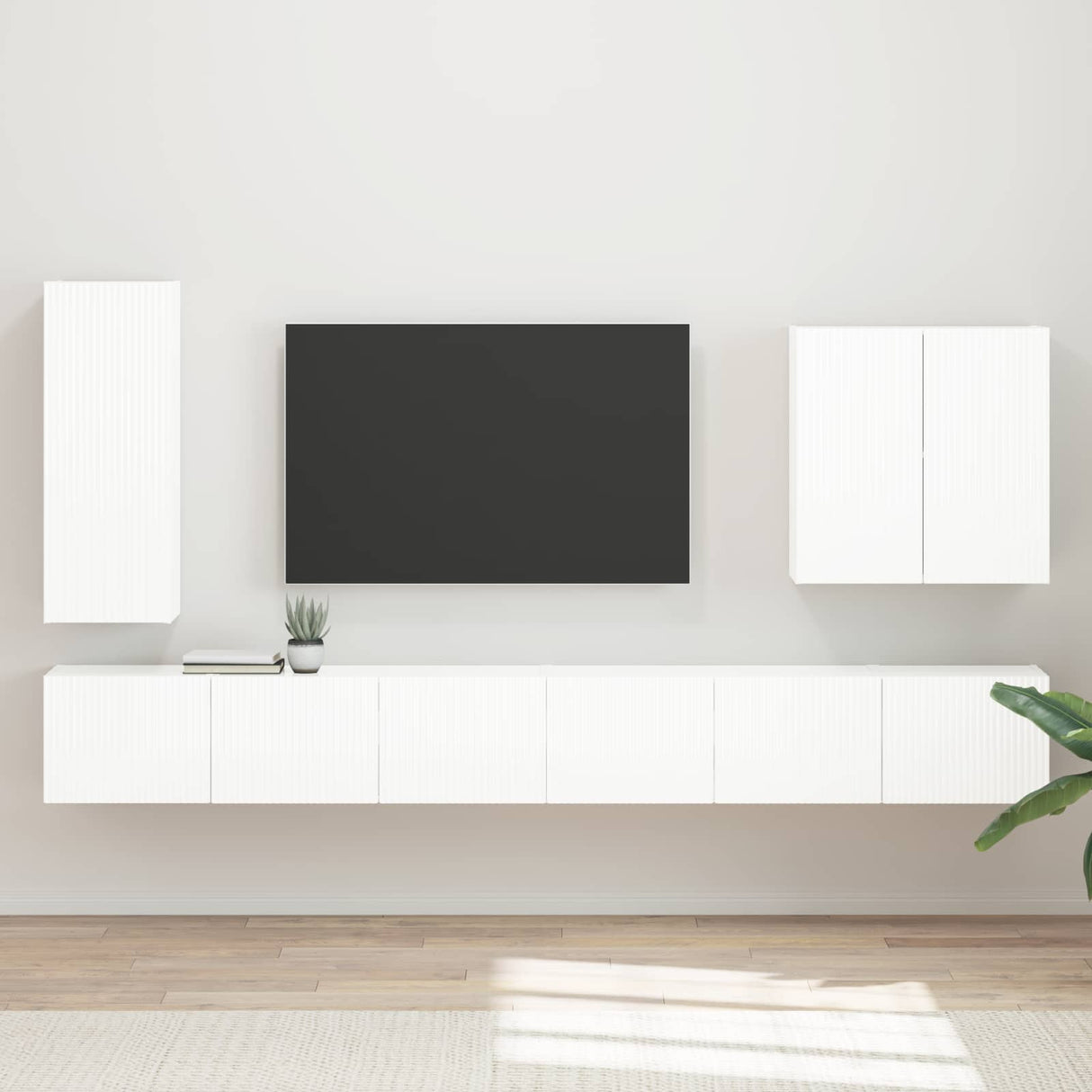 vidaXL TV Wall Cabinet Set Wall-mounted 6 pcs White