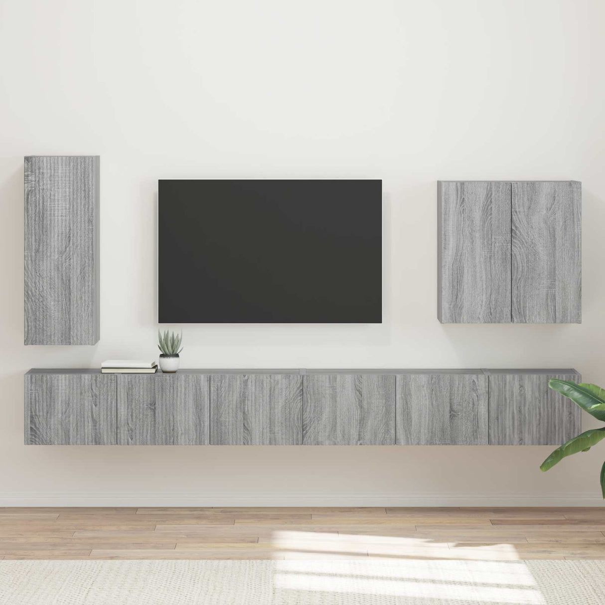 vidaXL TV Wall Cabinet Set Wall-mounted 6 pcs White