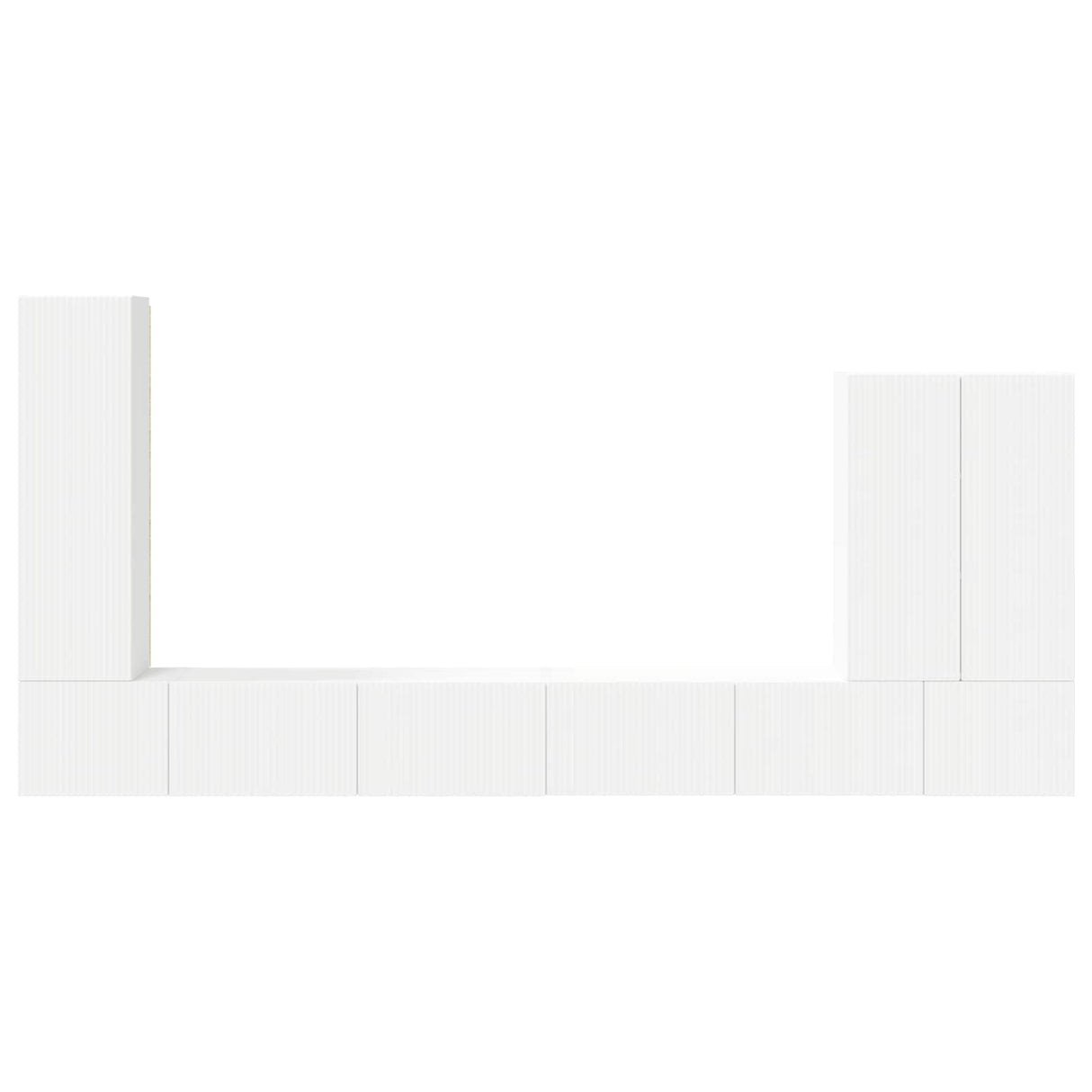 vidaXL Tv Wandkast Set Wandgemonteerd 6 pcs Wit