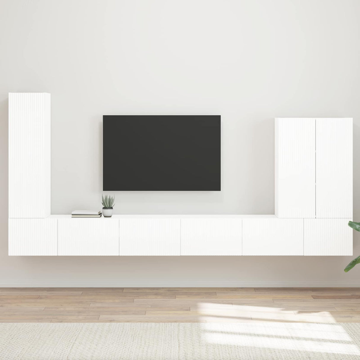 vidaXL Tv Wandkast Set Wandgemonteerd 6 pcs Wit