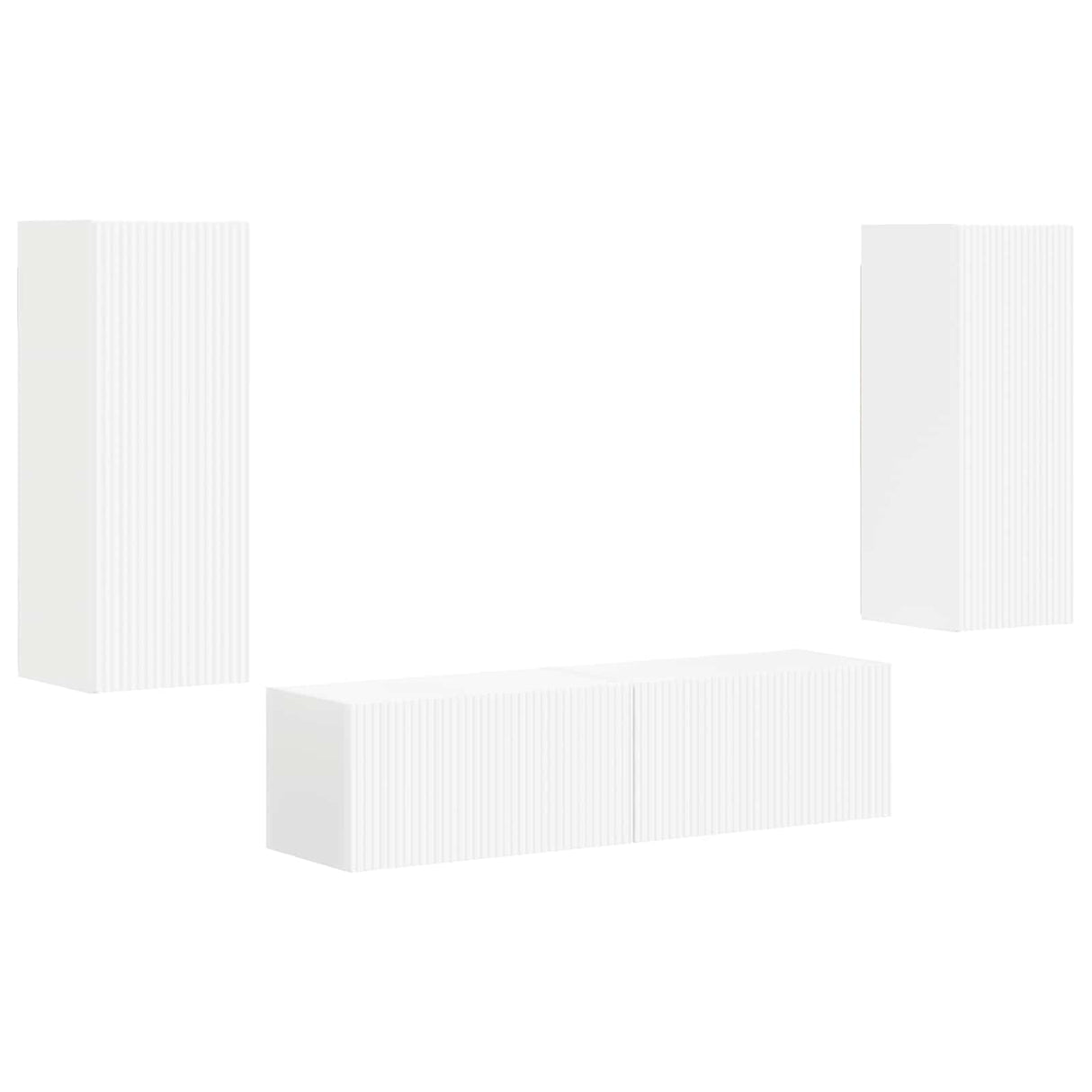 vidaXL Tv-meubelset Wandgemonteerd 2 pcs Wit Bewerkt hout