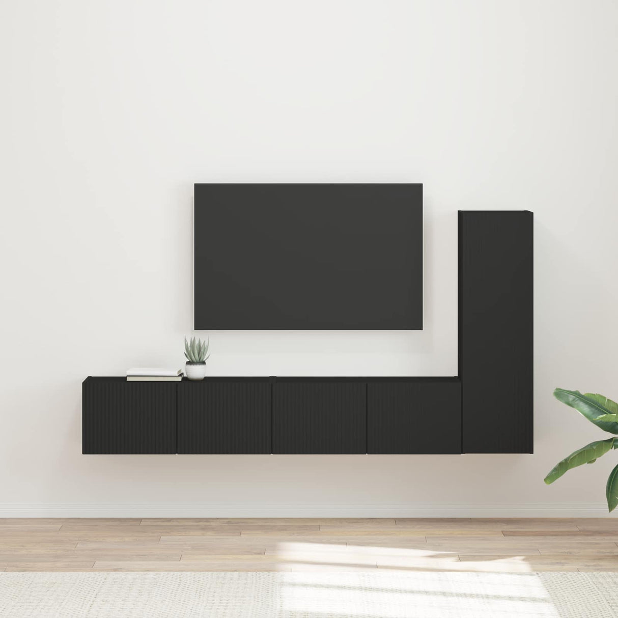vidaXL TV Cabinet Set Wall-Mounted 3 pcs White Engineered Wood