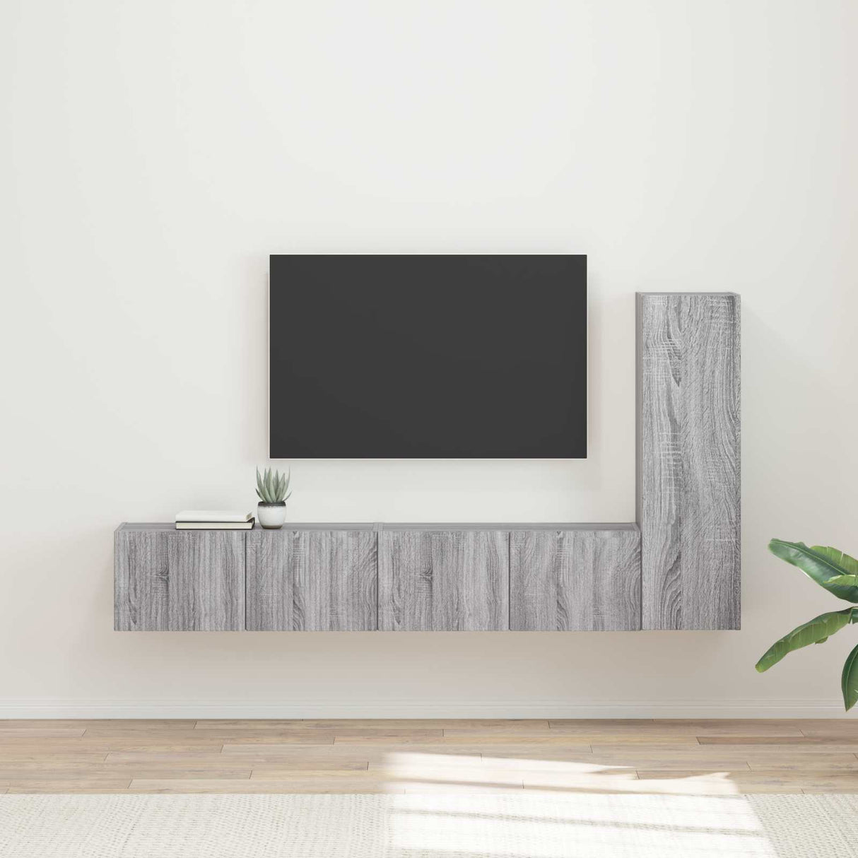 vidaXL TV Cabinet Set Wall-Mounted 3 pcs White Engineered Wood