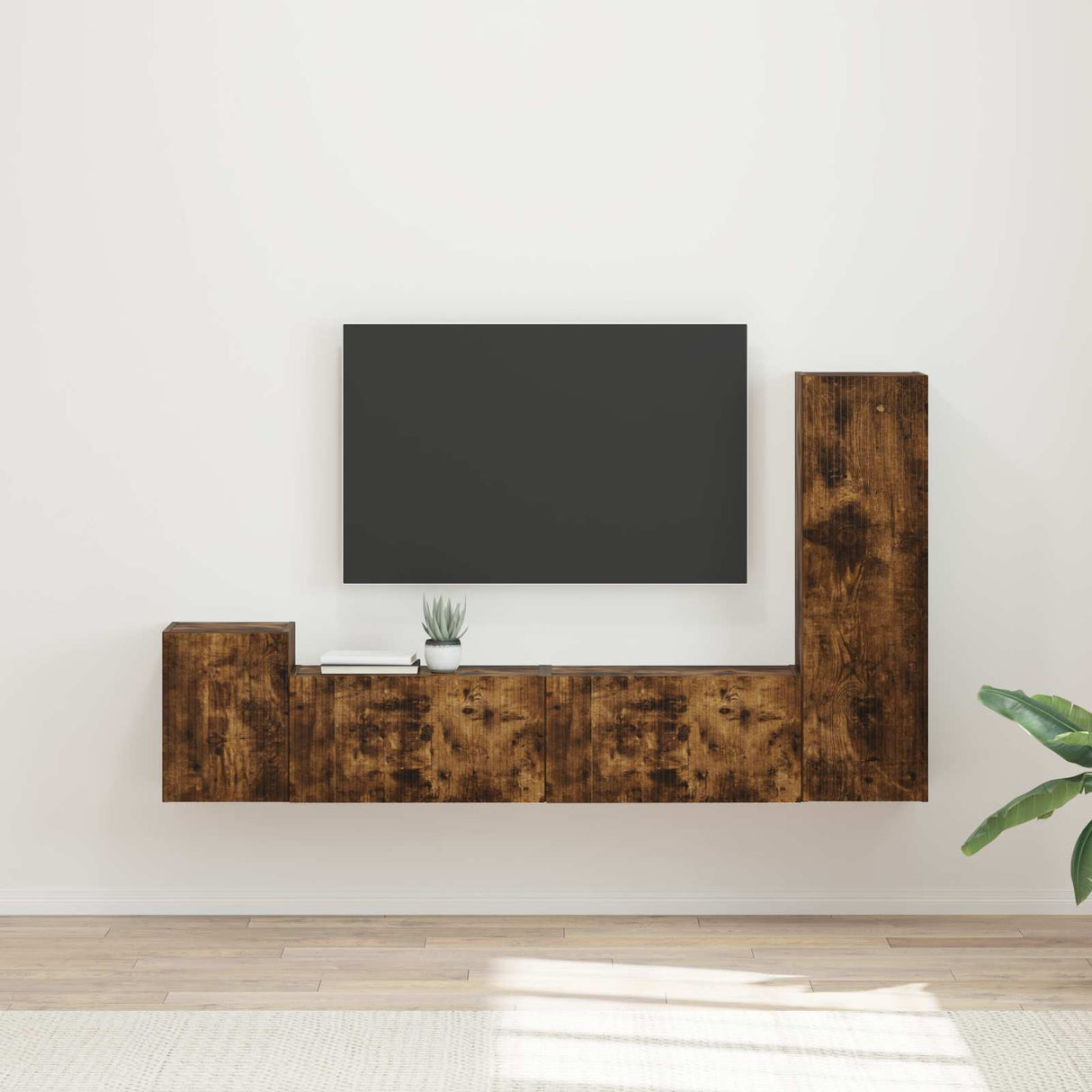 vidaXL Tv-meubelset Wandgemonteerd 4 pcs Wit Bewerkt hout