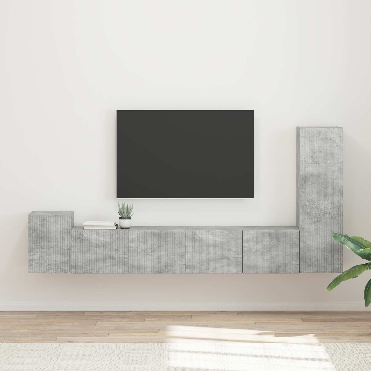 vidaXL Tv-meubelset Wandgemonteerd 3 pcs Wit Bewerkt hout