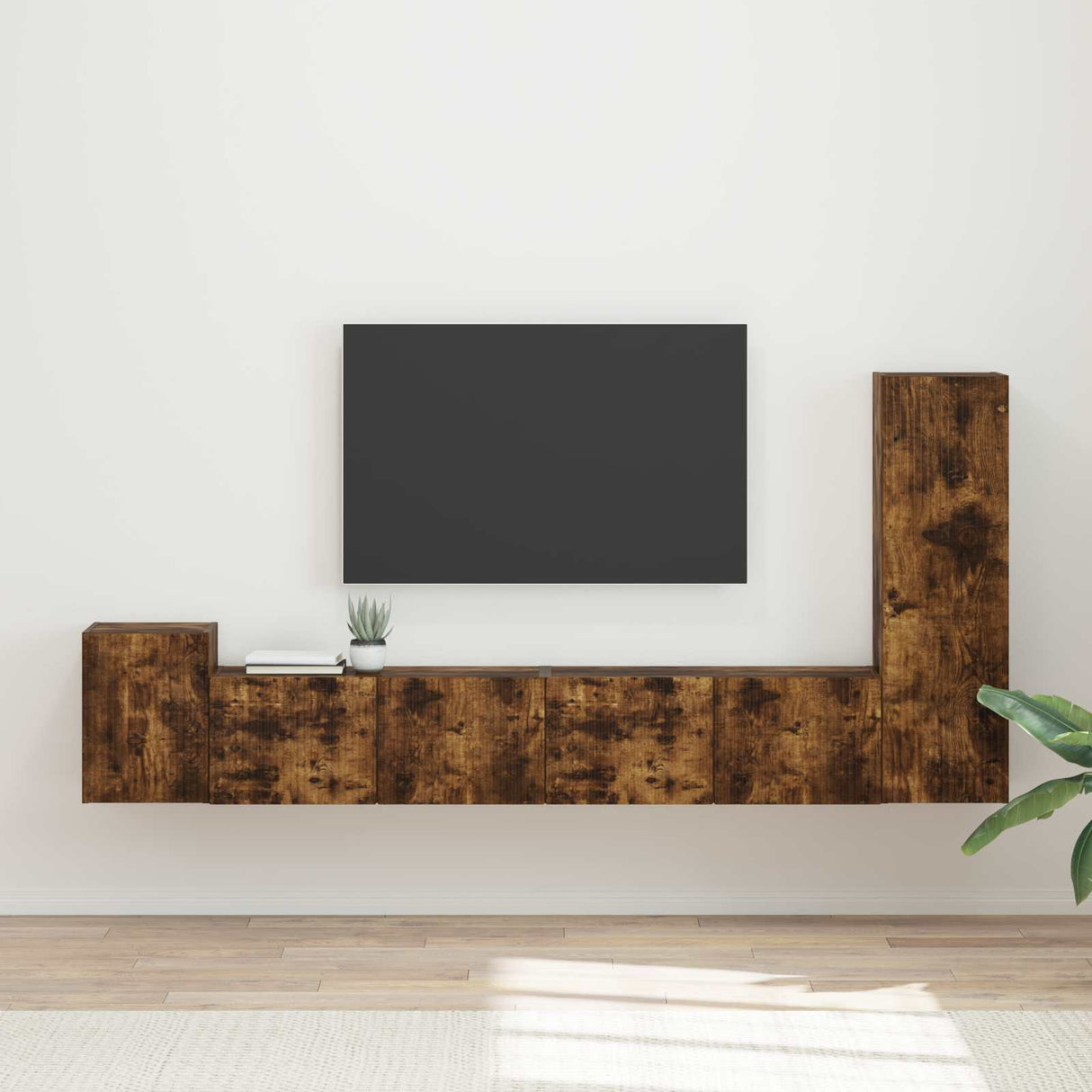 vidaXL Tv-meubelset Wandgemonteerd 3 pcs Wit Bewerkt hout