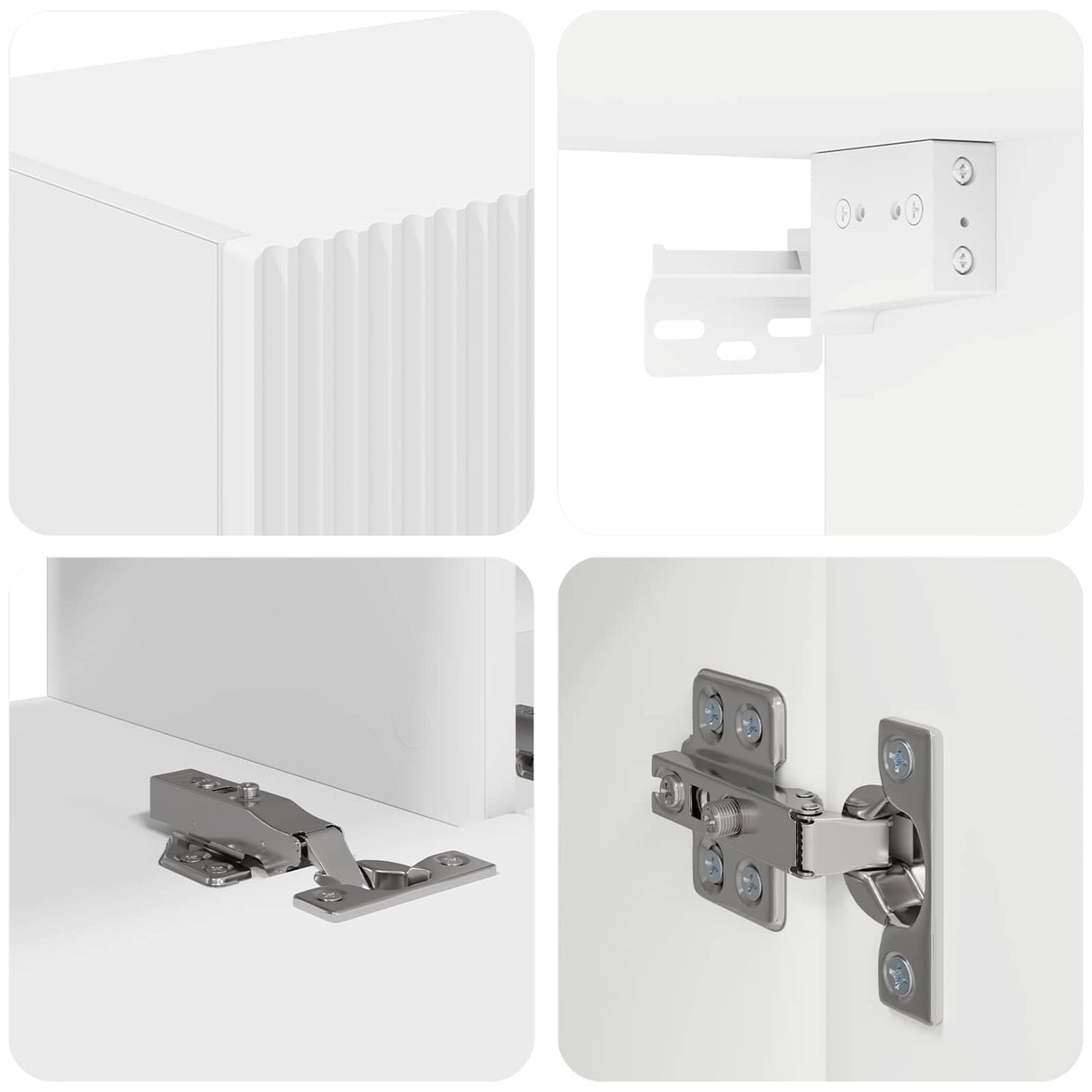 vidaXL Tv-meubelset Wandgemonteerd 4 pcs Wit Bewerkt hout