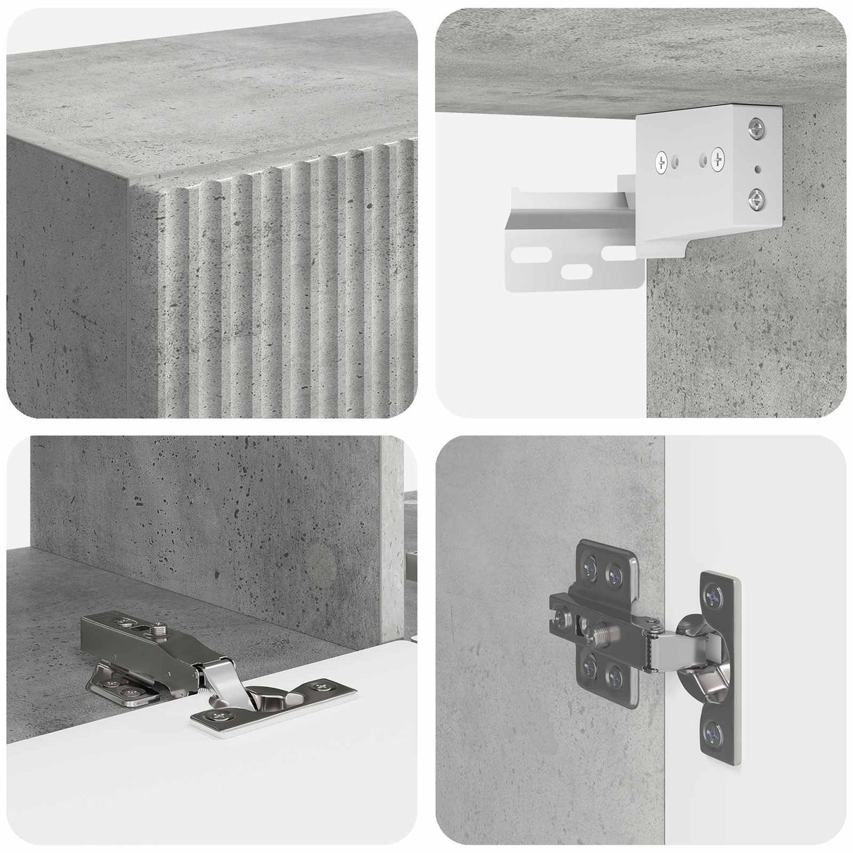 vidaXL Tv-meubelset Wandgemonteerd 6 pcs Wit Bewerkt hout