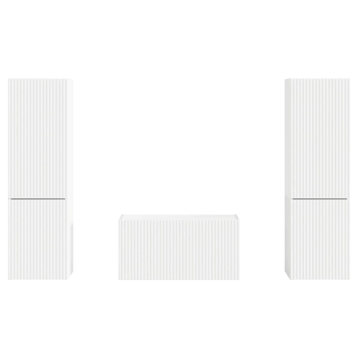 vidaXL Tv-meubelset 5 pcs Wit Bewerkt hout