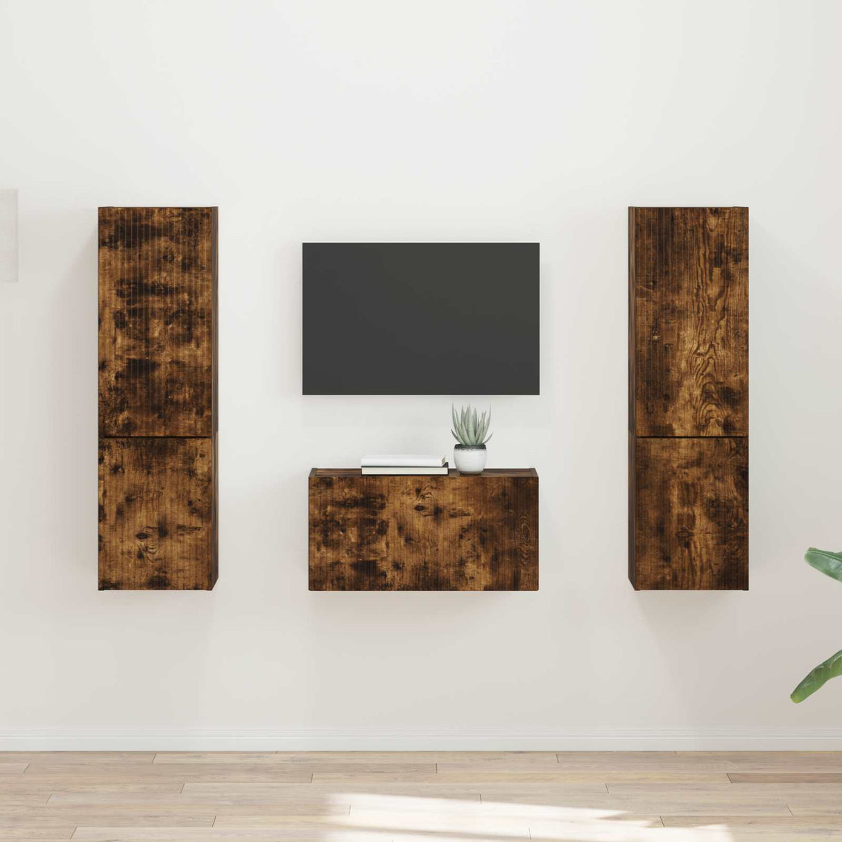 vidaXL Tv-meubelset 5 pcs Wit Bewerkt hout