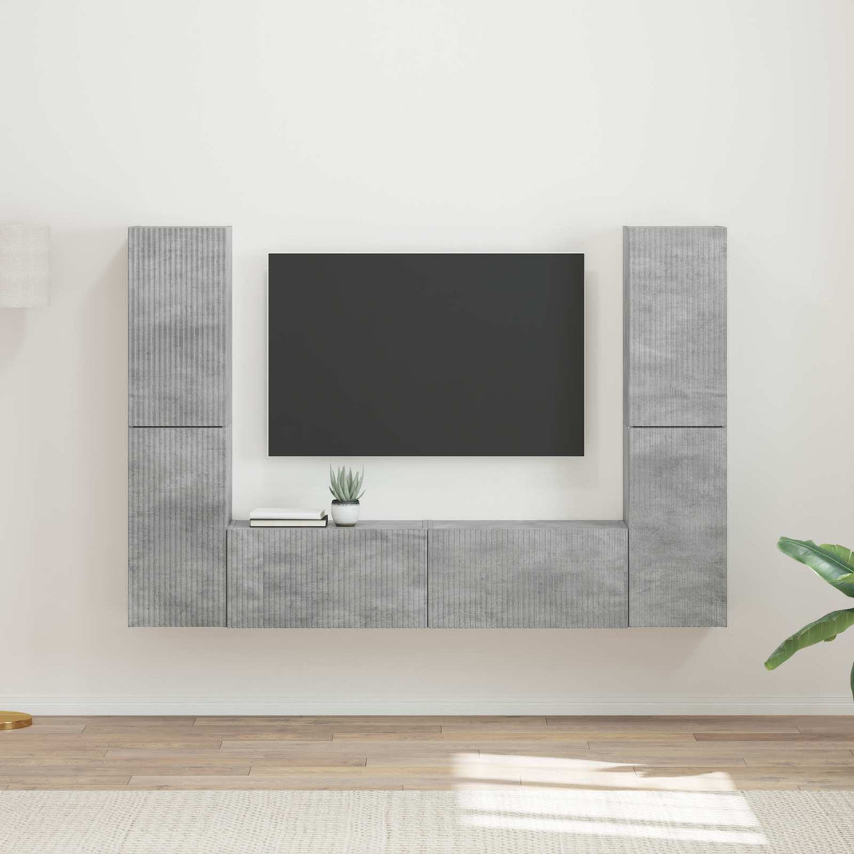 vidaXL TV Cabinet Set 6 pcs White Engineered wood