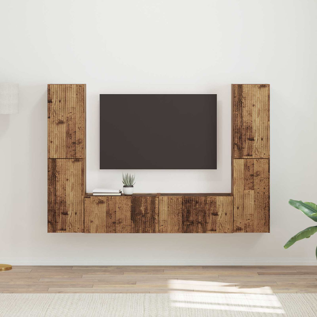 vidaXL TV Cabinet Set 6 pcs White Engineered wood