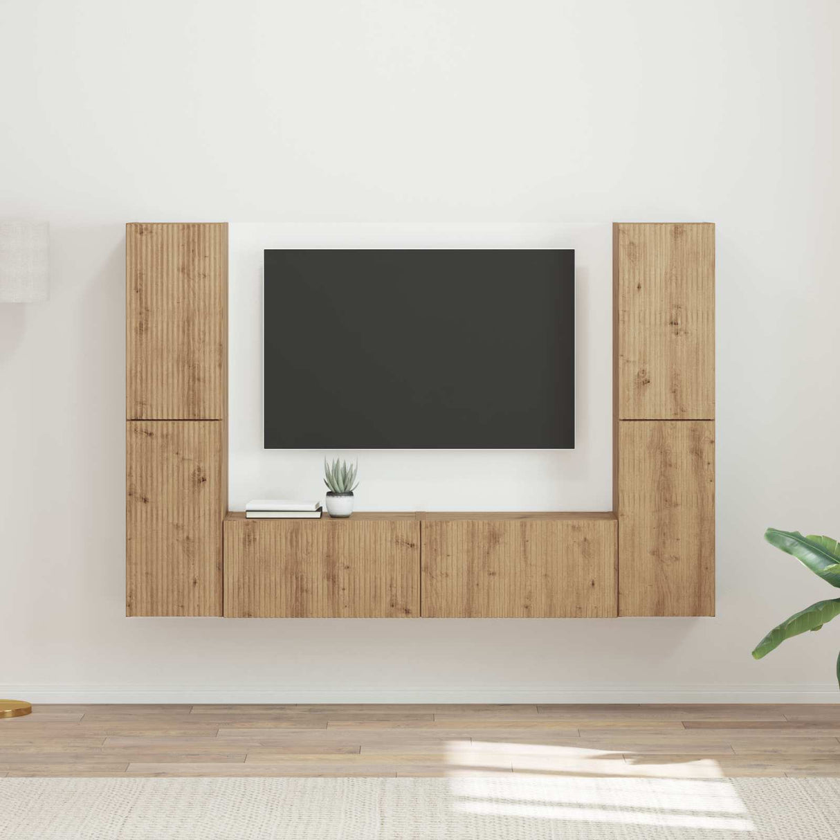 vidaXL TV Cabinet Set 6 pcs White Engineered wood