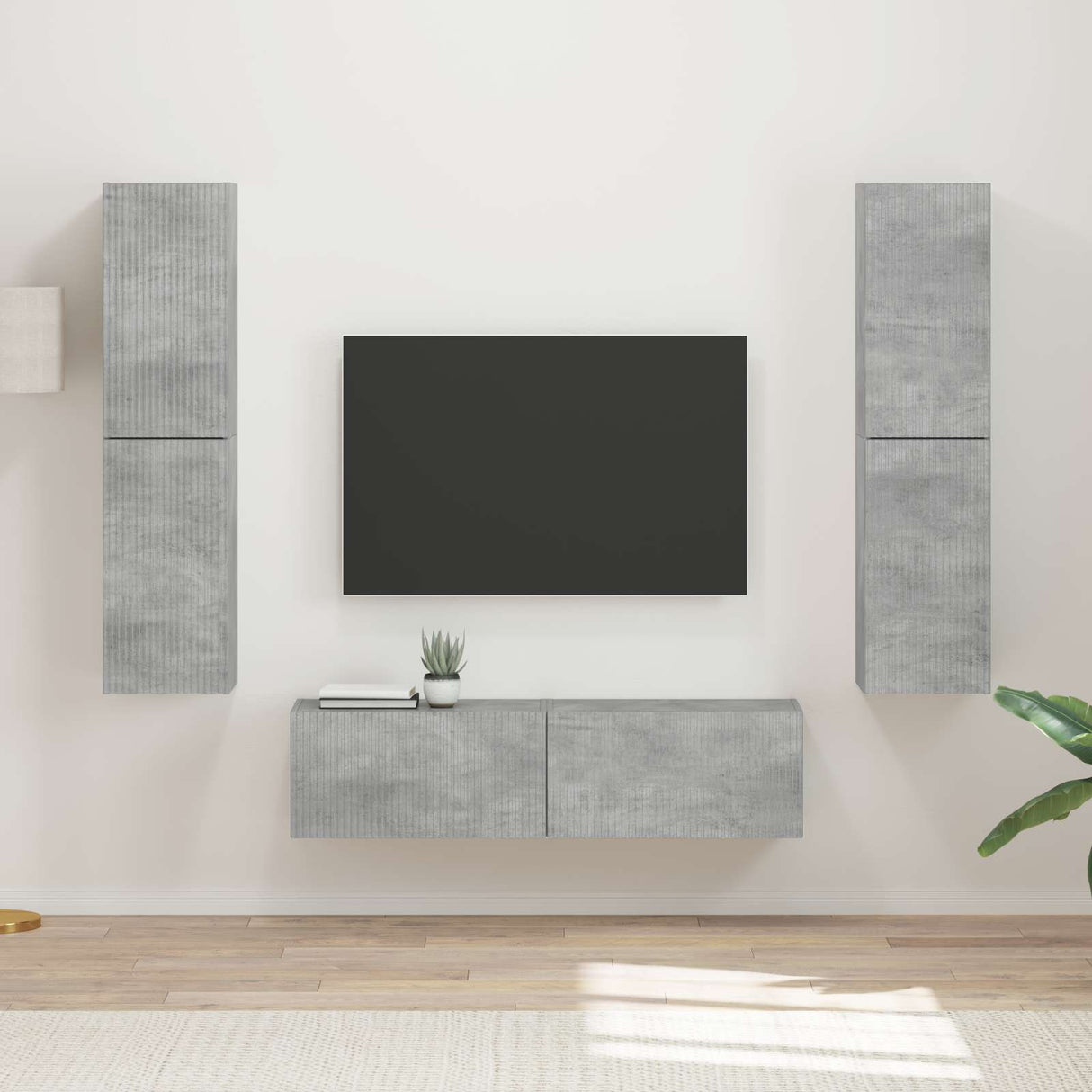 vidaXL Tv-meubelset 6 pcs Wit Bewerkt hout