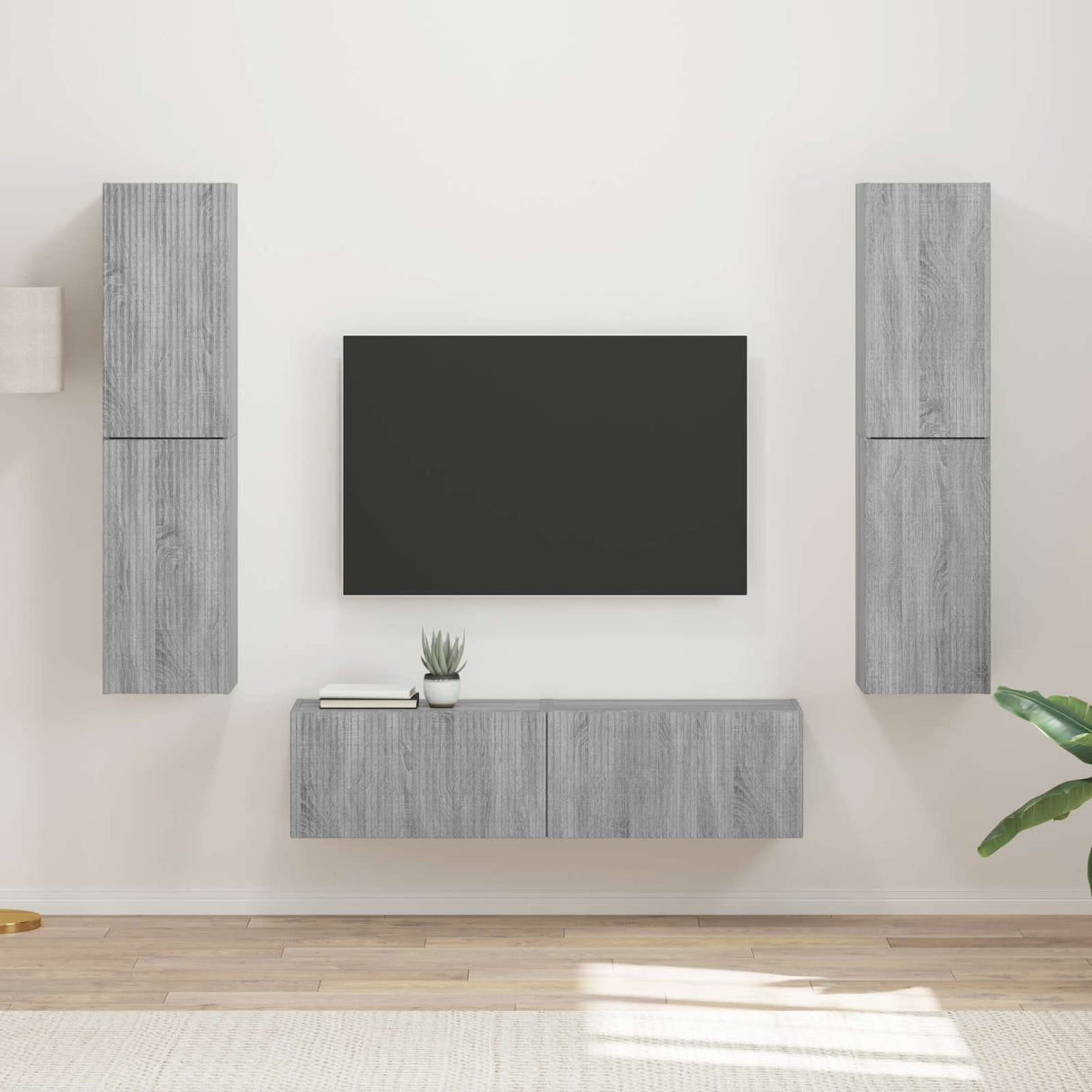 vidaXL Tv-meubelset 6 pcs Wit Bewerkt hout