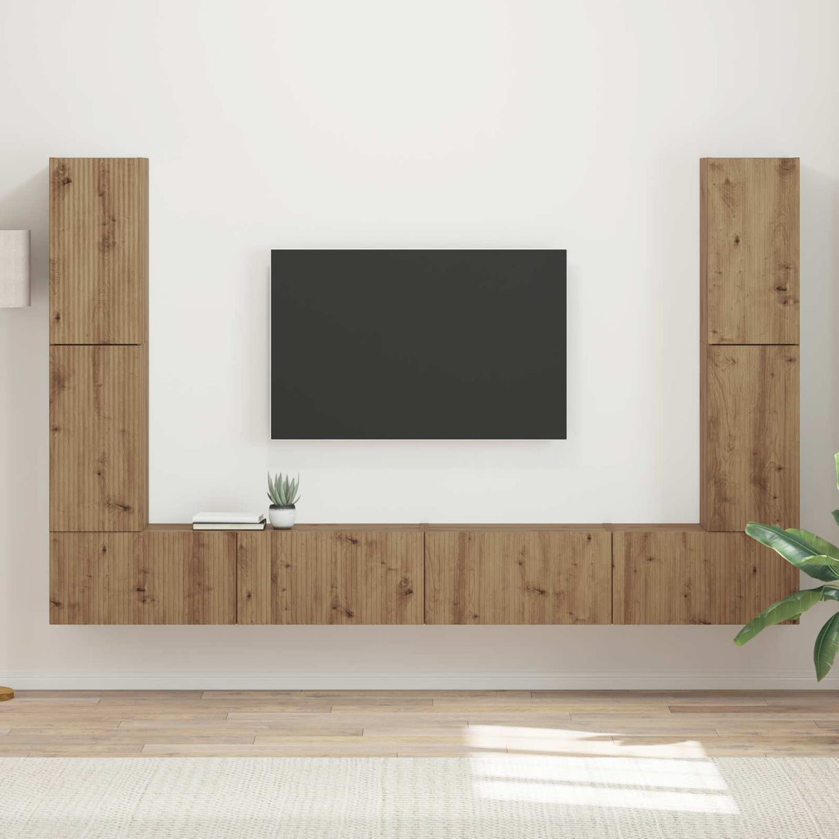 vidaXL Tv-meubelset 8 pcs Wit Bewerkt hout