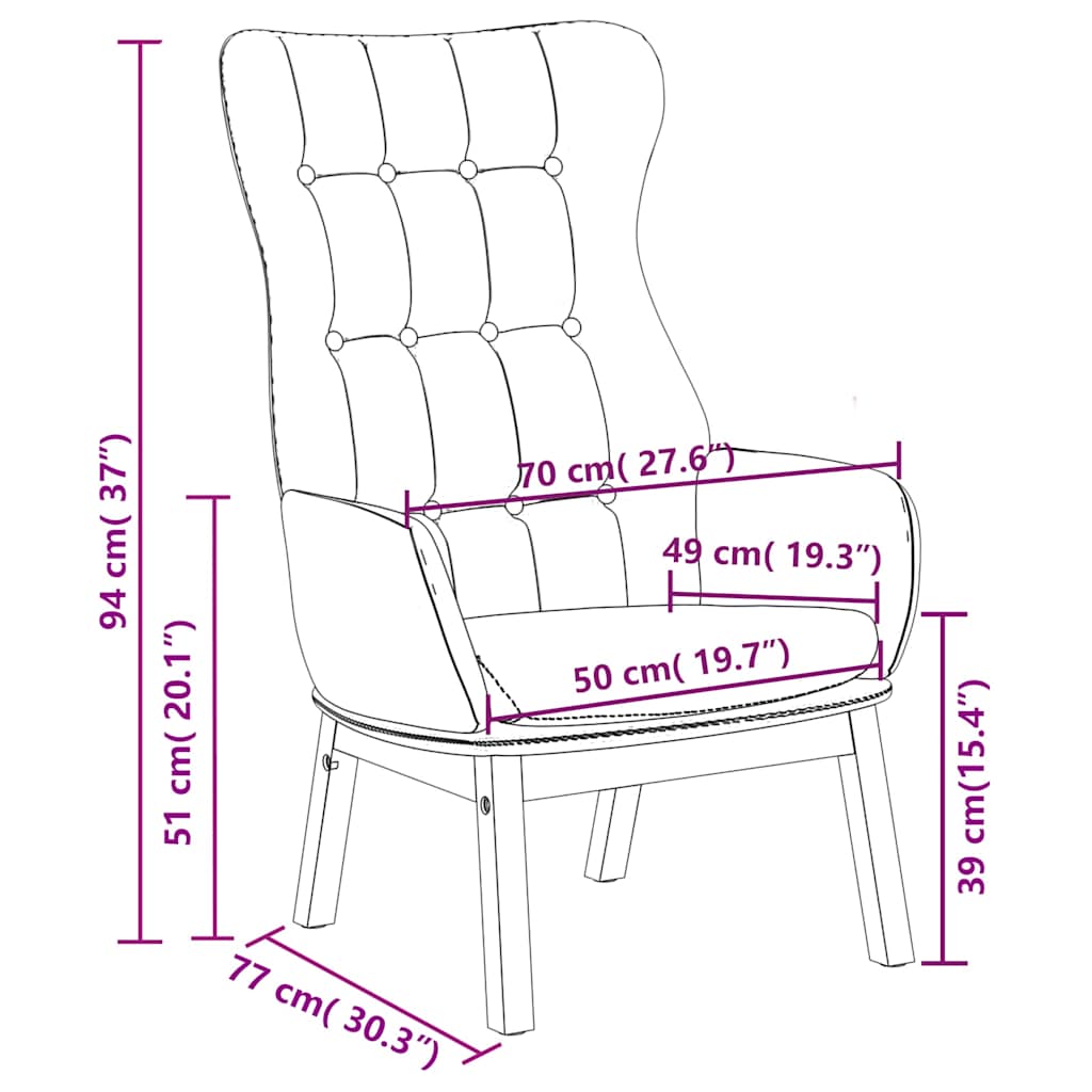 vidaXL Recliner fabric light gray