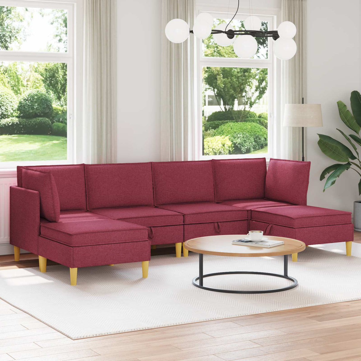 vidaXL Woonkamer Meubelset met kussen met opslag 3 pcs Lichtgrijs Stof