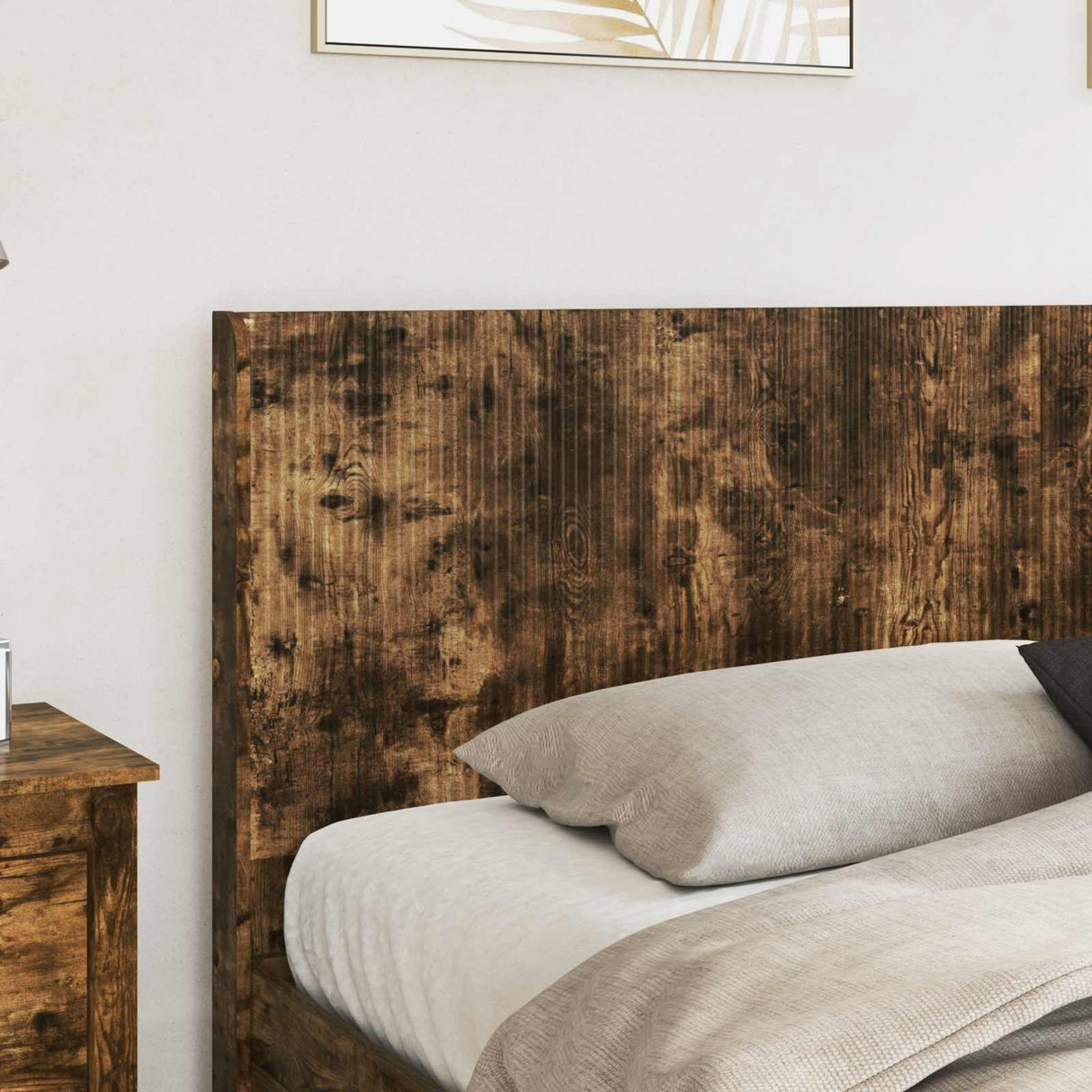 vidaXL Bed Frame with Storage and Headboard Concrete Grey Engineered Wood