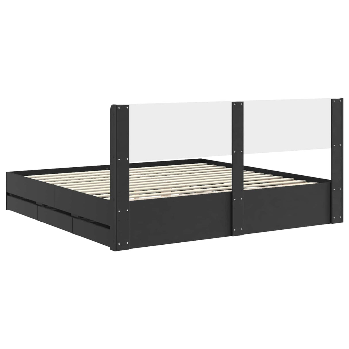 vidaXL Bedframe met opbergruimte en hoofdbord Wit 200 x 200 cm