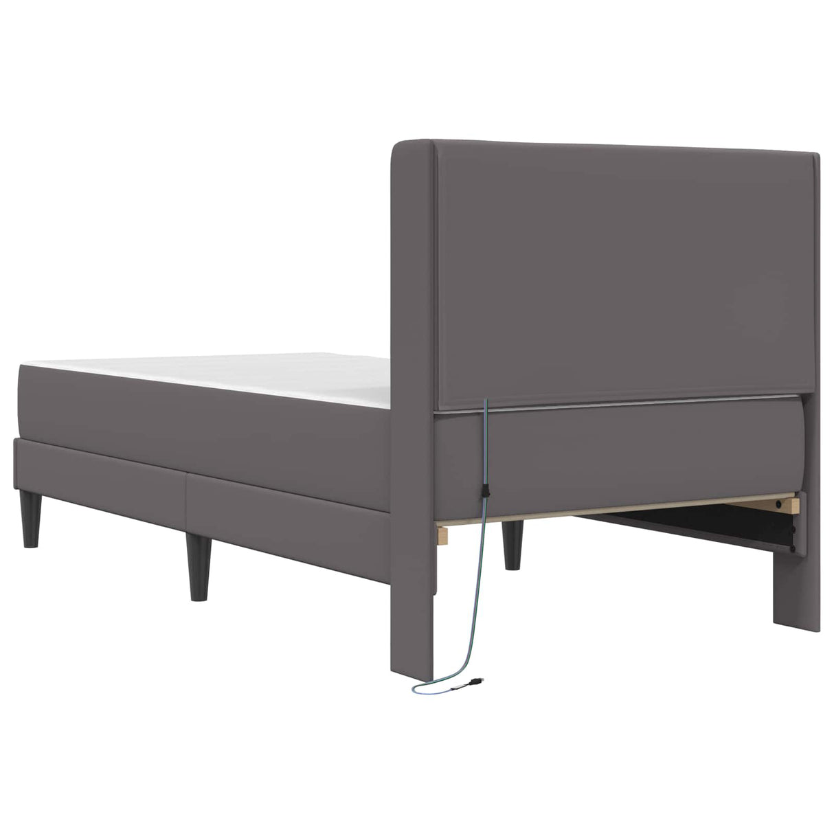 vidaXL Bedframe met matras Zwart 80 x 200 cm Kunstleer