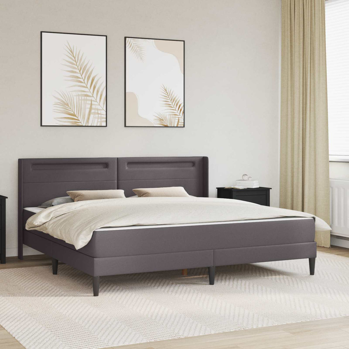 vidaXL Bedframe met matras Zwart 80 x 200 cm Kunstleer