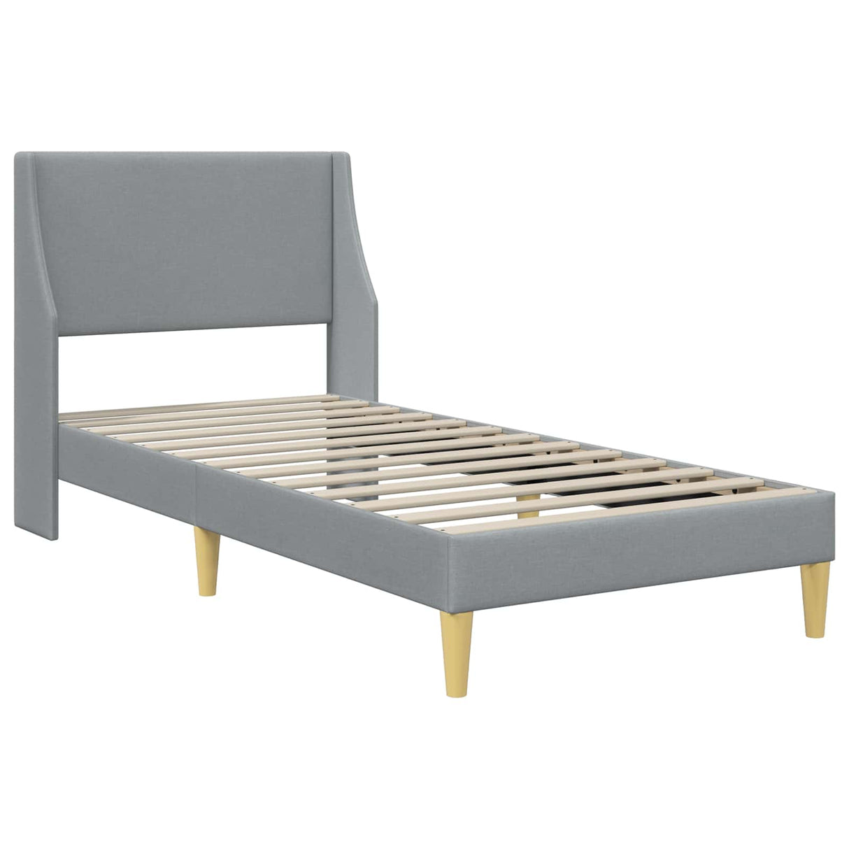 vidaXL Bedframe met matras met hoofdeinde Lichtgrijs 90 x 190 cm Stof