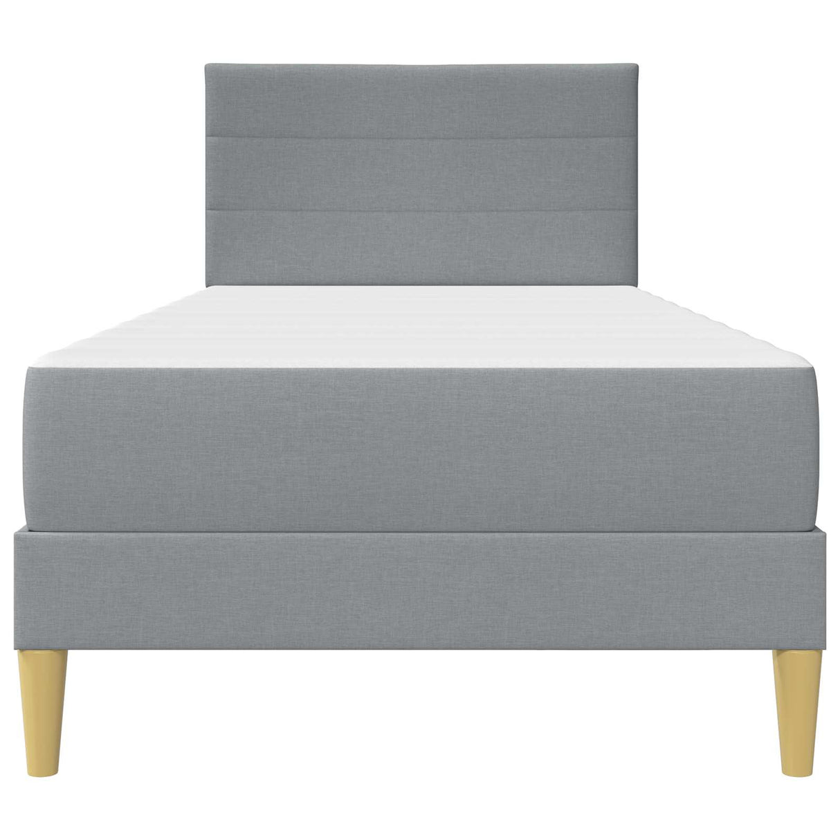 vidaXL Bedframe met matras met hoofdeinde Lichtgrijs 90 x 190 cm Stof