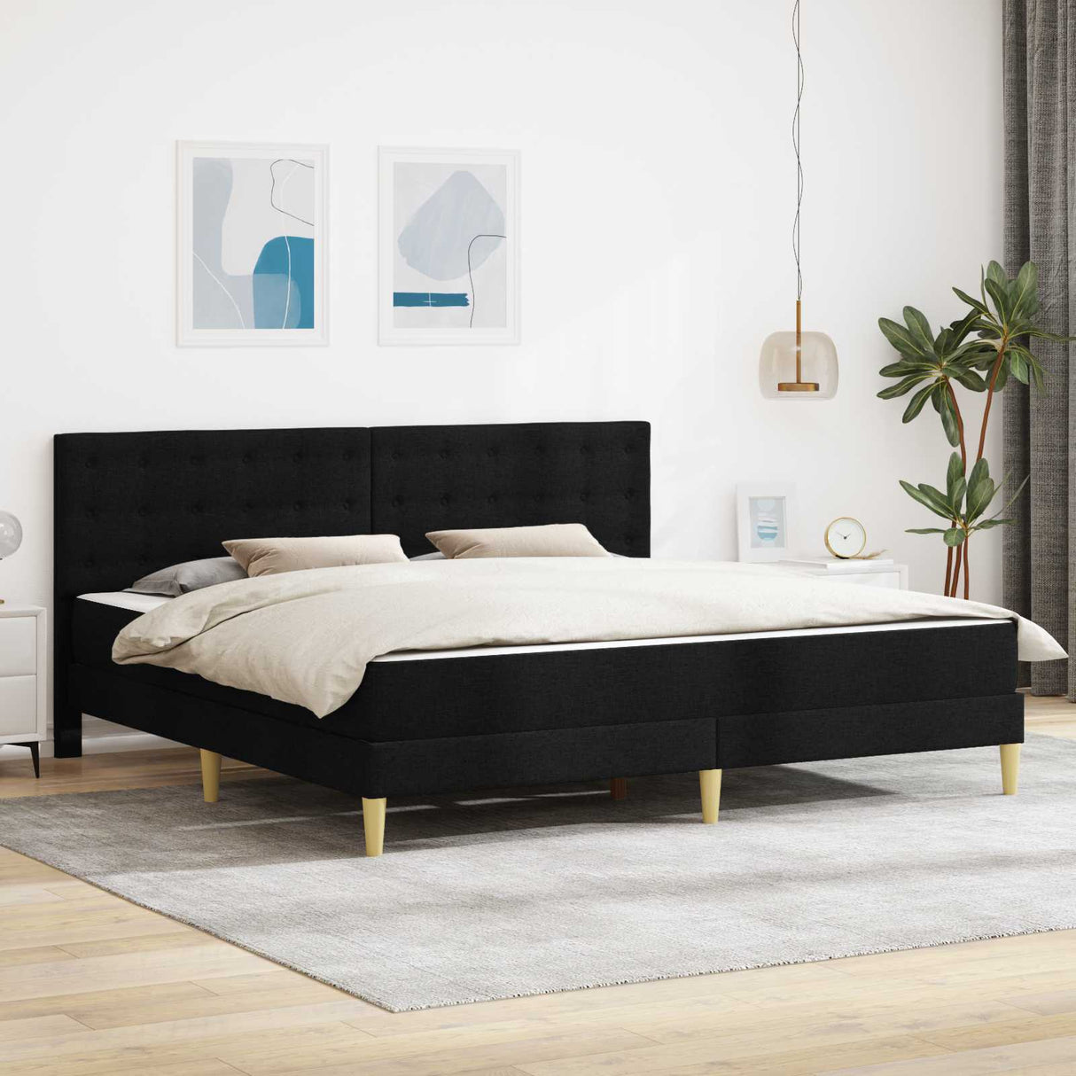 vidaXL Bedframe met matras met hoofdeinde Lichtgrijs 90 x 190 cm Stof
