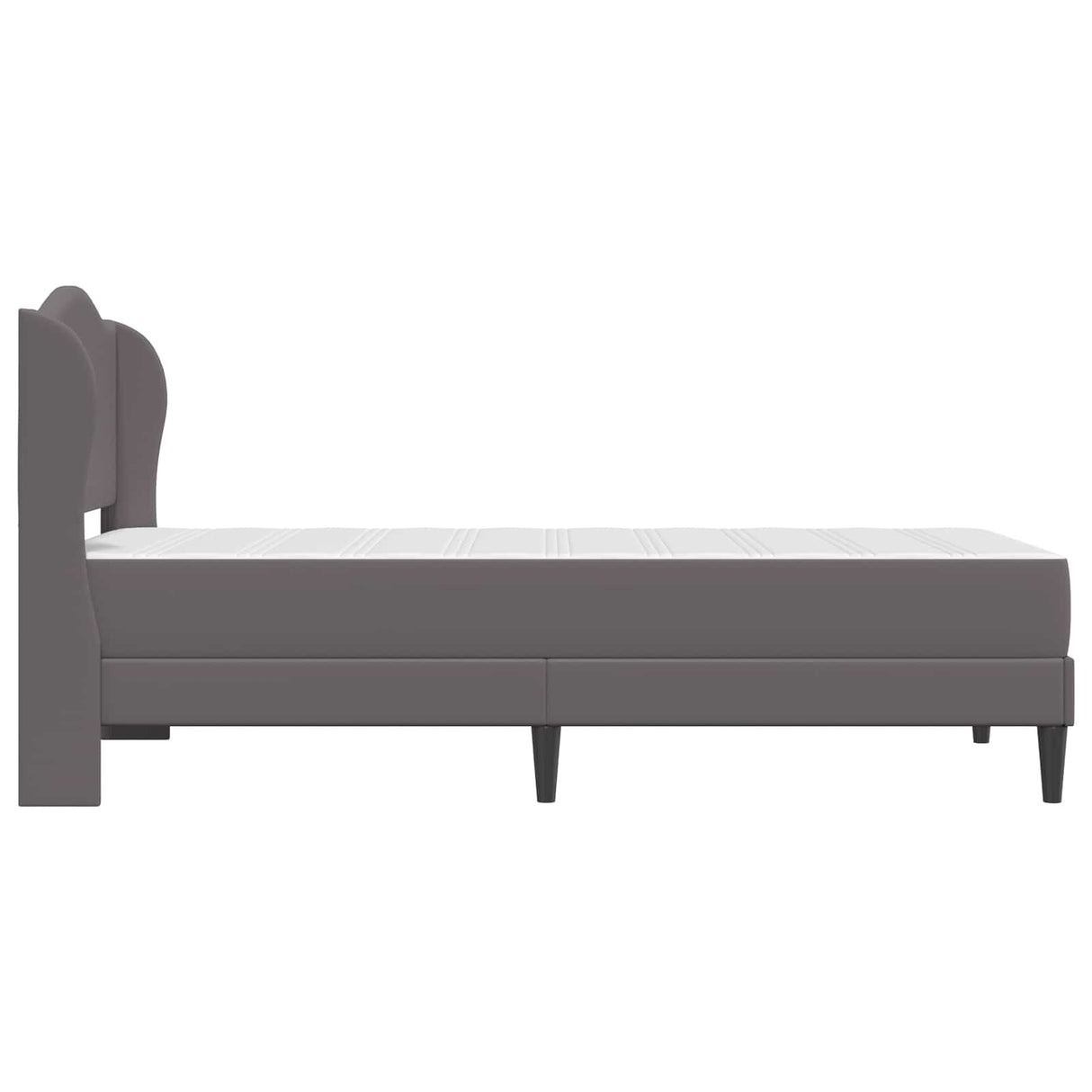 vidaXL Bedframe met hoofdeinde Grijs 90 x 190 cm Kunstleer