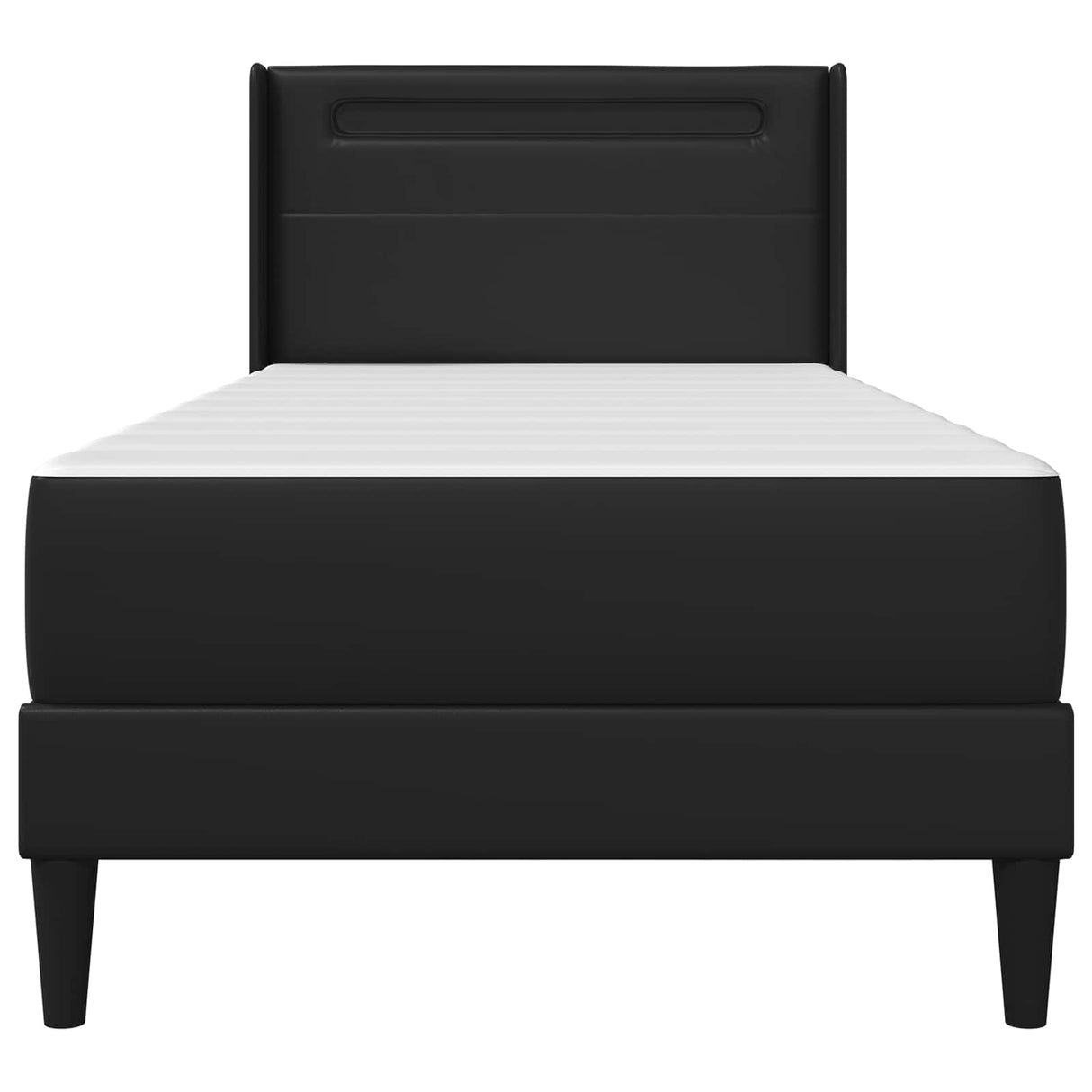 vidaXL Bed Frame with LED Strip Light Black 90 x 190 cm Faux Leather