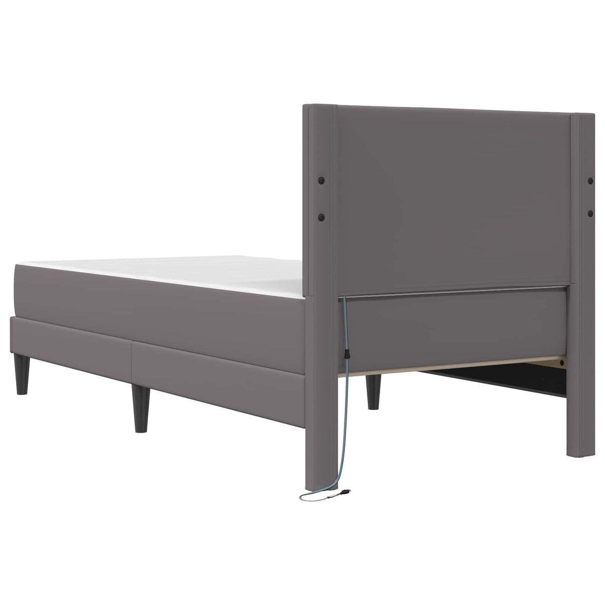 vidaXL Bedframe met LED-stripverlichting Grijs 90 x 190 cm Kunstleer