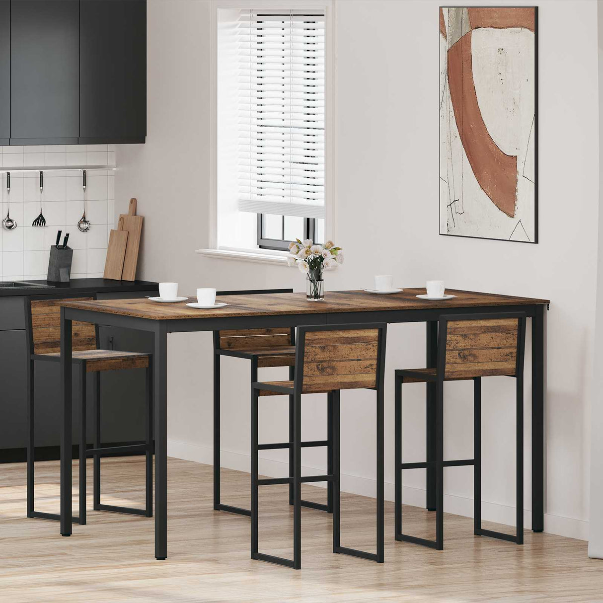 vidaXL Staande Bartafel Bewerkt hout