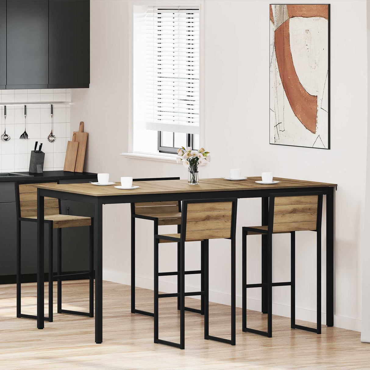vidaXL Staande Bartafel Bewerkt hout