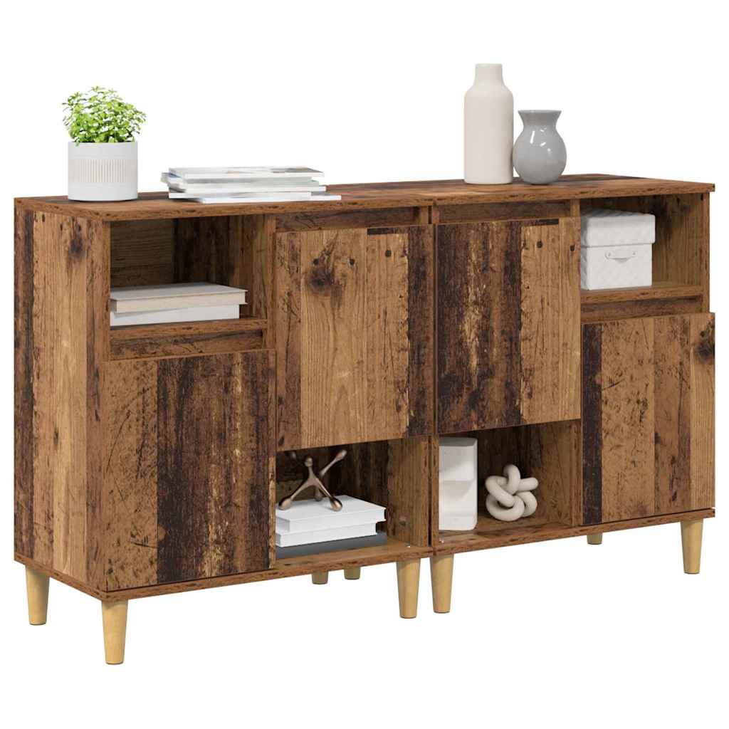 vidaXL Dressoirs 2 st 60x35x70 cm bewerkt hout wit