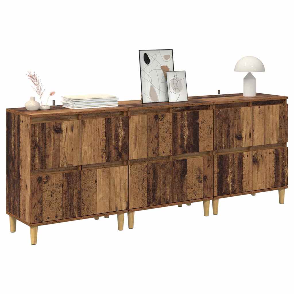 vidaXL Dressoirs 2 st 60x35x70 cm bewerkt hout wit
