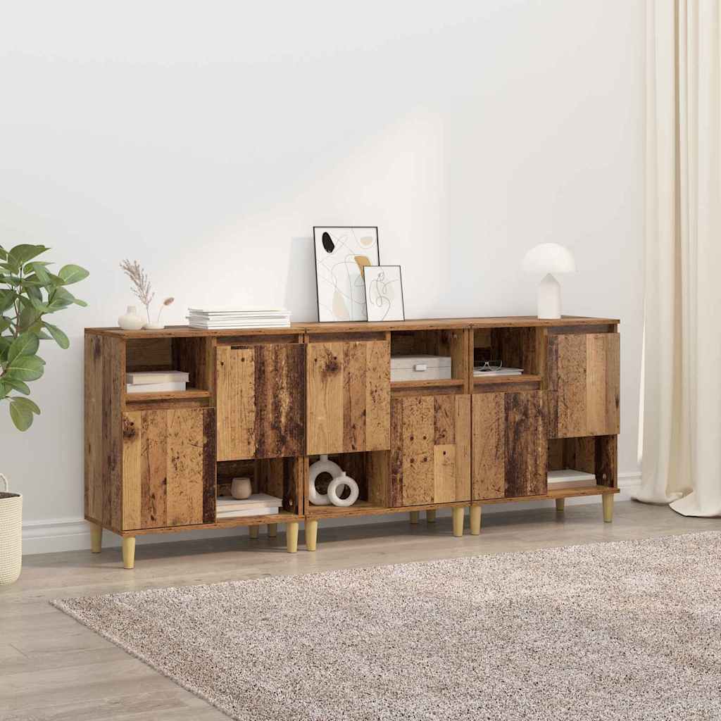 vidaXL Dressoirs 2 st 60x35x70 cm bewerkt hout wit