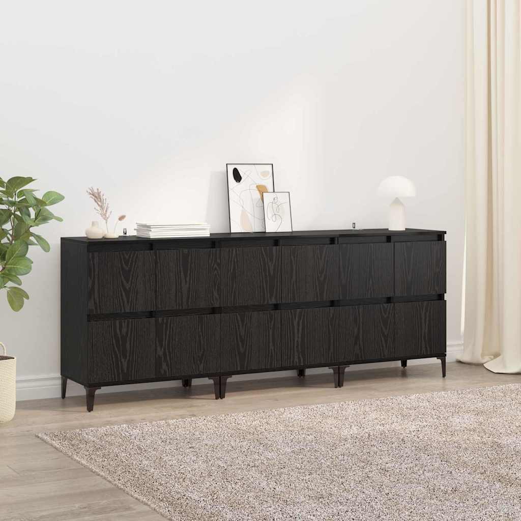 vidaXL Dressoirs 2 st 60x35x70 cm bewerkt hout wit
