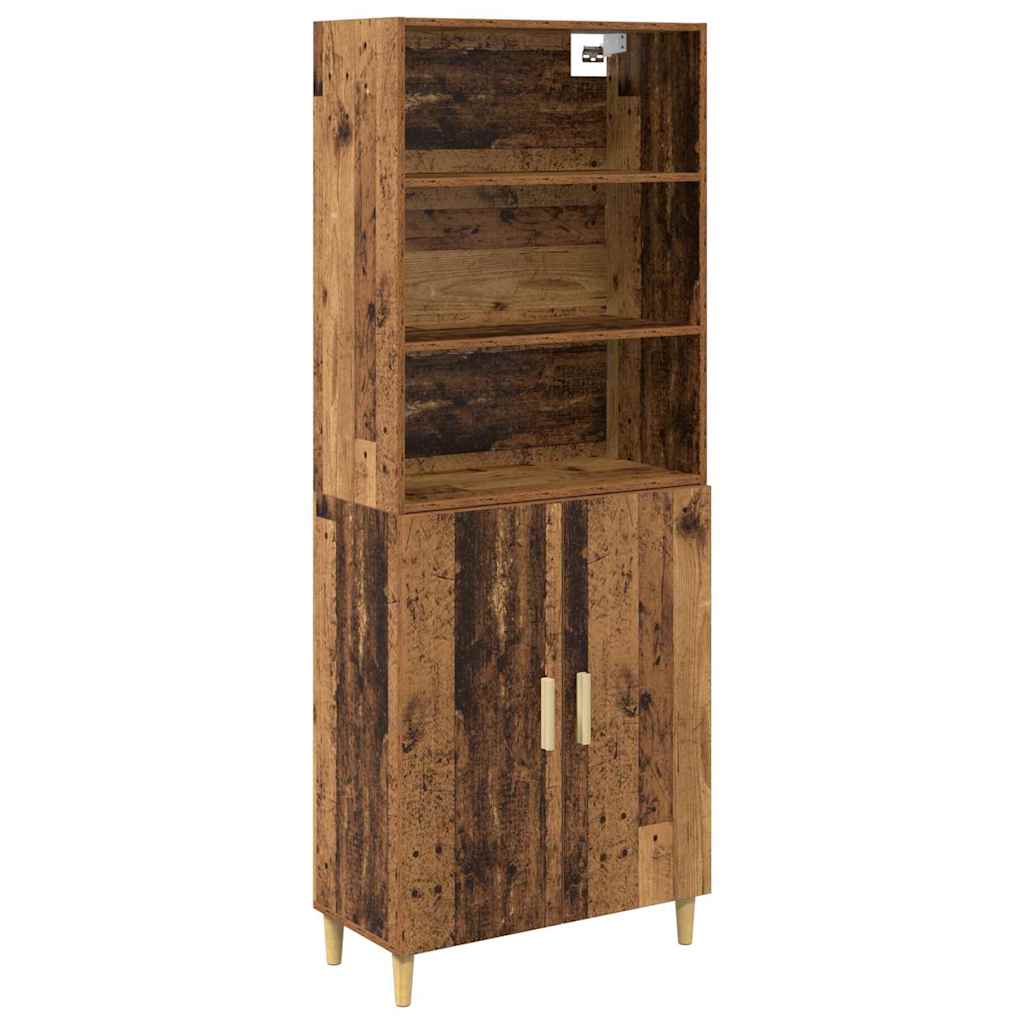 vidaXL Highboard Oud Hout 69,5 x 32,5 x 180 cm Bewerkt hout