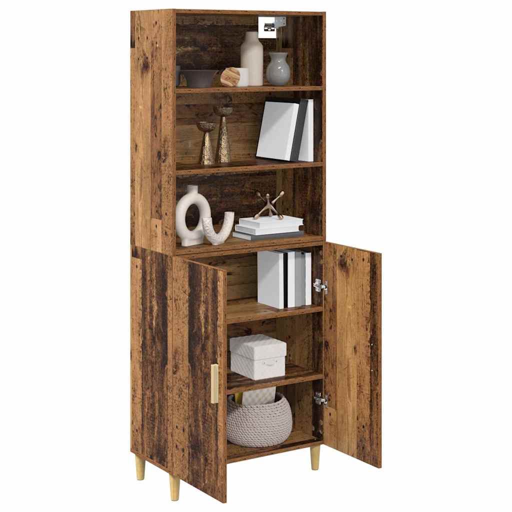 vidaXL Highboard Oud Hout 69,5 x 32,5 x 180 cm Bewerkt hout